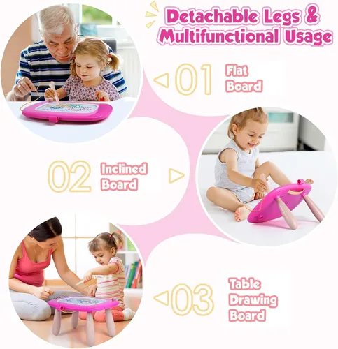 Vista 5 de Smasiagon Juguetes para niñas y niños, tablero de dibujo magnético para niños pequeños, tablero de garabatos de aprendizaje temprano escritura