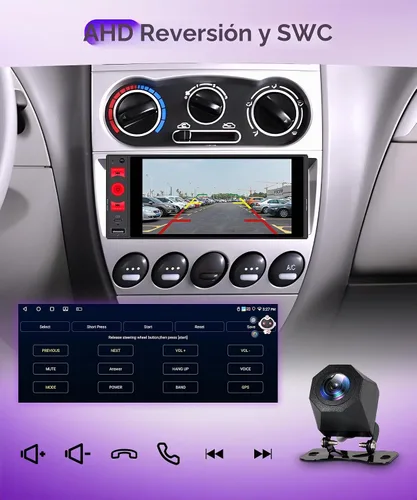 Vista 6 de Rimoody Android 15 Estéreo de Coche 1 Din Inalámbrico Carplay Android auto, 4G+64G Radio de Coche 1 Din Bluetooth 5.0, Receptor de Audio de Coche