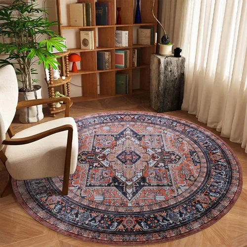 Vista 52 de GLN Rugs Traditional Collection - Alfombra de felpilla lavable a máquina, tradicional lavable, antideslizante, alfombra de felpilla de pelo corto