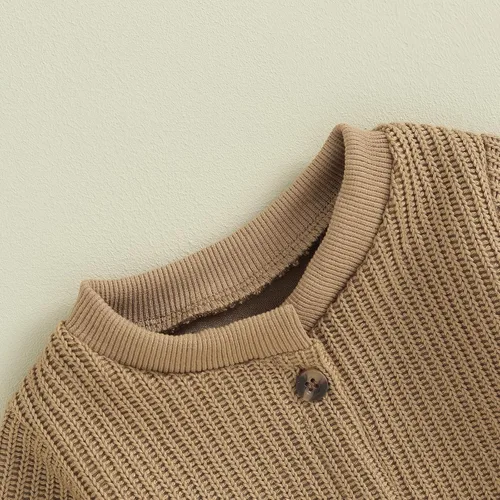 Vista 4 de Ynibbim Mameluco de invierno para recién nacido, para bebé, niño, niña, unisex, con capucha, ropa de gofre, de algodón, con botones
