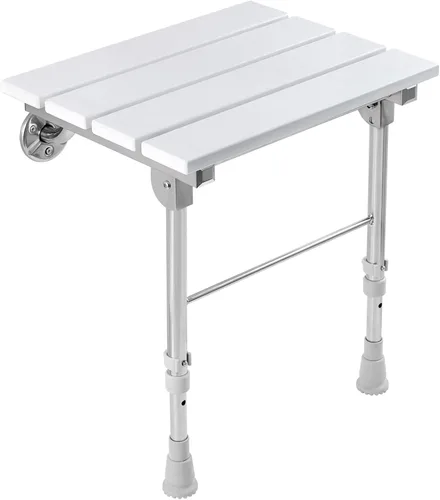 Vista 6 de Asiento de ducha plegable con montaje en pared - Plegable hacia arriba y hacia abajo, banco para personas con discapacidad para personas mayores