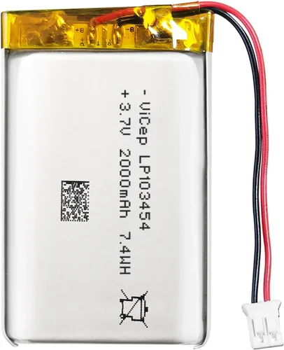 Vista 11 de Batería de polímero de litio de 3.7 V 3700 mAh 103395 recargable con cables y conector JST-PHR-02 de 2 pines para altavoz Bluetooth y dispositivo