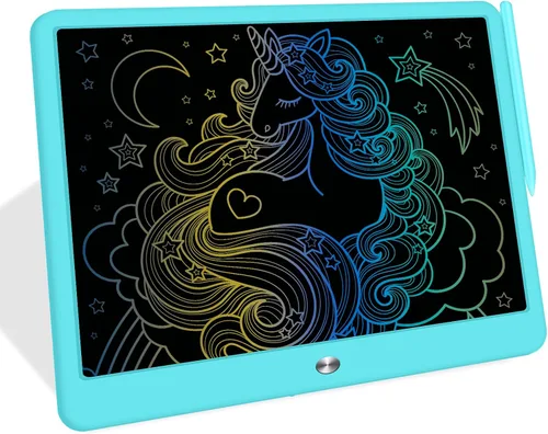 Vista 10 de FLUESTON Tableta de escritura LCD para niños, tablero de garabatos de 10 pulgadas, almohadilla de dibujo colorida para niños pequeños, juguetes Rosa