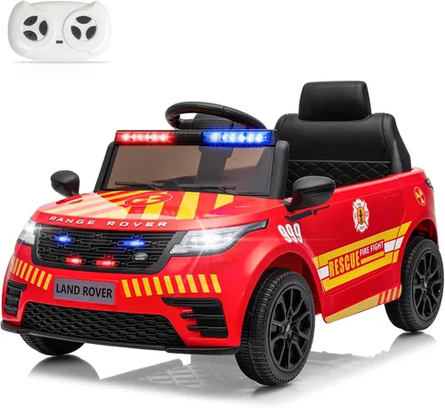 Vista 9 de Vehículo de policía eléctrico Land Rover de 12 V con control remoto Negro