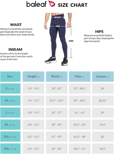 Vista 6 de BALEAF Mallas de forro polar para hombre, pantalones térmicos de ciclismo, resistentes al agua, con cremallera, bolsillos, para invierno, cálido