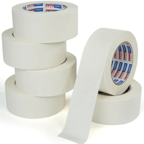 Vista 9 de ADHES - Cinta de papel kraft blanca, 2 pulgadas x 55 yardas, 3 rollos de cinta de papel resistente para escribir y sin recubrimiento, cinta