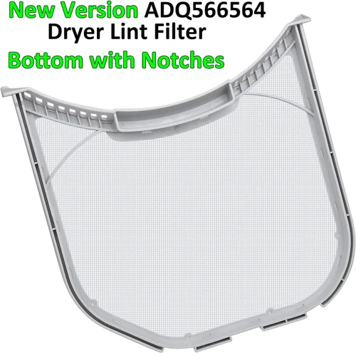 Vista 8 de ADQ566564 - Filtro de pelusa de repuesto para secadoras LG y Kenmore, filtro ADQ566564 (parte inferior con muescas), trampa de pantalla de pelusa