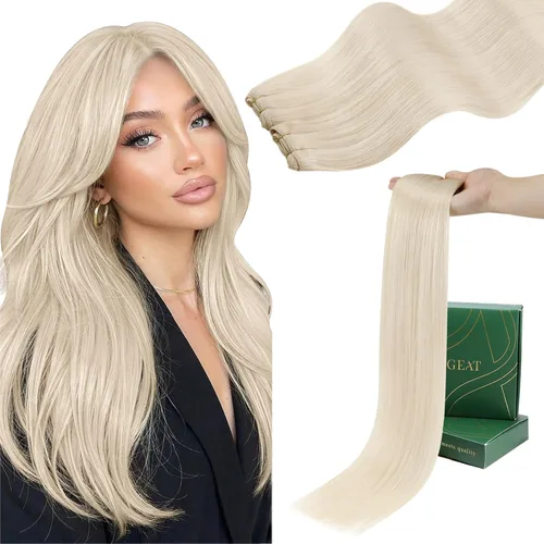 Vista 31 de Ugeat Extensiones de cabello humano de trama de mariposa, color negro, 16