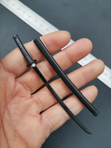 Vista 2 de Modelo de arma de juguete de espada larga Katana Samurai a escala 1/12 para figura de acción de 6 pulgadas, accesorios de escena de juguete #2