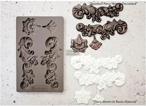 Vista 9 de Rediseño con Prima Redisign Furniture Decor Moulds® Coral Reef de 5 x 8 pulgadas, grosor de 0.315 in de grosor para aparador de funiture, chocolate