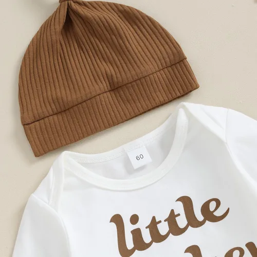 Vista 3 de Muasaaluxi Traje de bebé de Acción de Gracias con diseño de pavo, camisa acanalada, pantalones deportivos, sombrero, ropa de otoño e invierno, 0-12