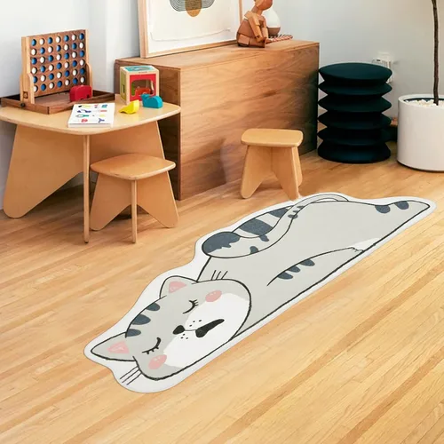 Vista 10 de Alfombra de juego para niños, 5.2 pies, esponjosa, alfombra de área para dormitorio de gatos, lavable para habitación de niños y niñas