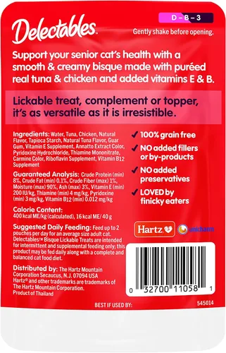 Vista 7 de Comida para gatos Delectables Bisque Lickable Treat, paquete de 12