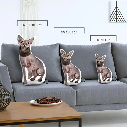 Vista 2 de All About Vibe - Almohada personalizada 3D de gato para sofá, cama, decoración y recuerdo - Mini de 10