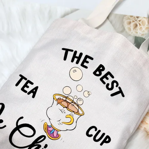 Vista 5 de G2TUP Chip and Mrs Potts Shoulder Bag Tea Party Tote The Best Teacup Is Chipped Belle Inspired Canvas Bag