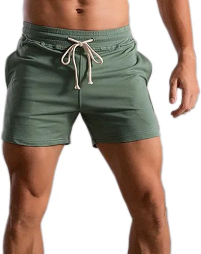 Vista 20 de Pantalones cortos de algodón de 5.5/7 pulgadas para hombre, pantalones cortos de entrenamiento de algodón con bolsillos