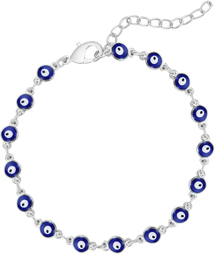 Vista 17 de choice of all Pulseras contra el mal de ojo azul, joyería Ojo Hamsa, delicadas pulseras de eslabones dorados para mujer, protección turca