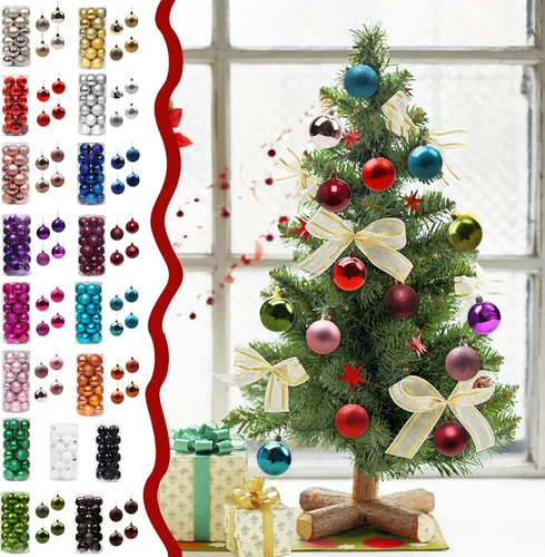 Vista 2 de 24 bolas decorativas de Navidad para árbol de Navidad, adornos de bolas inastillables de Navidad, bolas colgantes de Navidad para decoración