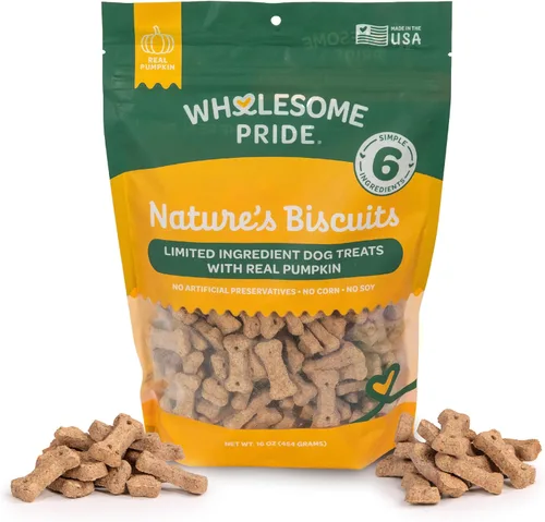 Vista 8 de Wholesome Pride Birthday Biscuits - Golosinas para perros, mantequilla de maní real, todo natural, sin conservantes ni colores artificiales