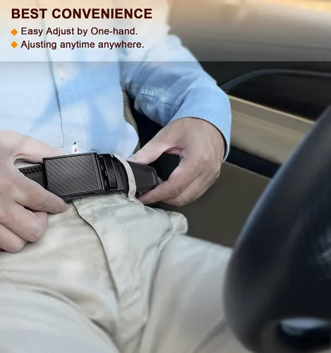 Vista 7 de Cinturón de piel auténtica con trinquete BULLIANT para hombre, tamaño personalizado