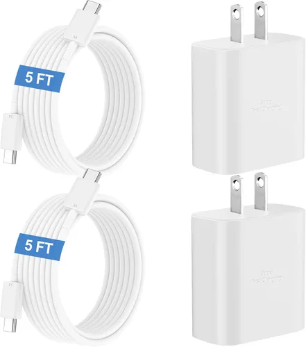 Vista 17 de Cargador súper rápido USB C de 45 W para teléfono Android tipo C, bloque de carga rápida con cable de 5 pies para Samsung Galaxy S26/S26
