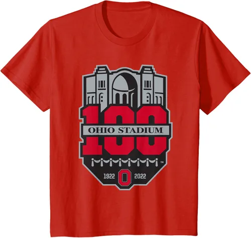 Vista 3 de Camiseta con licencia oficial de los 100 años del logotipo de fútbol del estado de Ohio, Negro