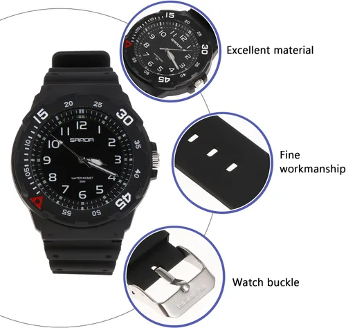 Vista 9 de Hemobllo Reloj de pulsera para fiesta, regalo de cumpleaños, reloj de pulsera, decoración de muñeca, Negro -, Moderno