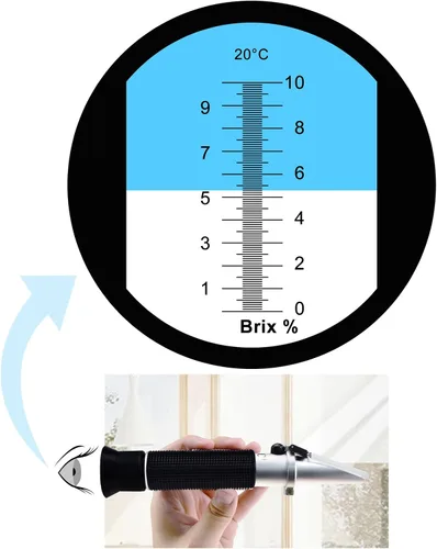 Vista 6 de 0-10% Brix Refractómetro con ATC Soluciones de contenido de azúcar de baja concentración Precisión 0.1% Líquido de corte de savia de arce CNC