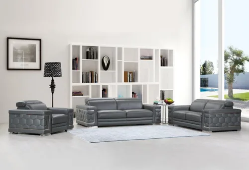 Vista 16 de Blackjack Furniture Usry - Sofá tapizado de piel italiana, color caqui