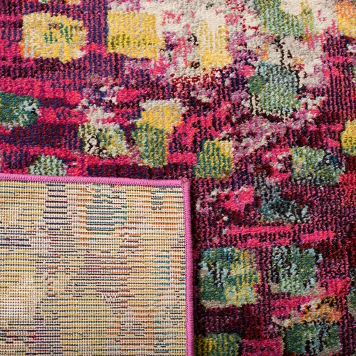 Vista 7 de SAFAVIEH Colección Madison - Alfombra de pasillo, 2'2" x 6', color fucsia y oro, diseño bohemio abstracto envejecido, no desprende pelusa y fácil
