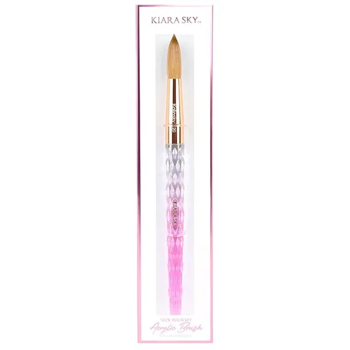 Vista 19 de Kiara Sky Pincel Acrílico #8 - Negro 100% Puro Kolinsky Mango de Corte de Cristal y Resistente al Acetona