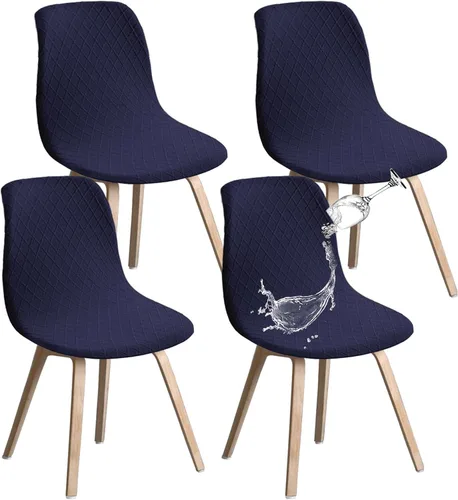 Vista 26 de Juego de 2 fundas de jacquard para silla, elásticas, impermeables, escandinavas, para sillas de comedor, lavables, modernas, fundas de asiento