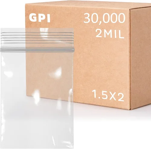 Vista 10 de GPI - Paquete de 100 bolsas de plástico transparente con cremallera de 1 x 1 pulgada de grosor, bolsas de plástico transparente con cierre