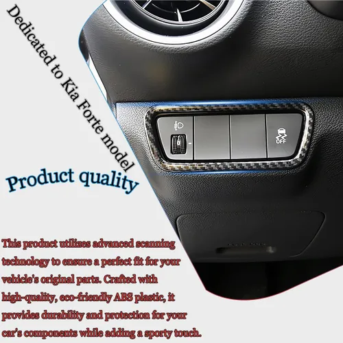 Vista 5 de MUXEE 1 pieza de interruptor de faro de automóvil, panel de botones de cubierta y moldura para Kia Forte 2019-2024 - Accesorios interiores Fibra