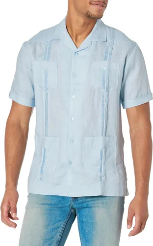 Vista 5 de Cubavera Camisa Guayabera de manga corta con cuatro bolsillos para hombre