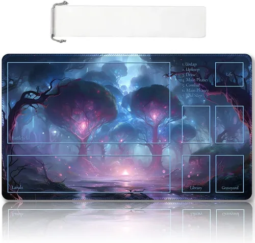 Vista 32 de Tapete de juego MTG cosido de alta calidad con zonas y parte trasera de goma antideslizante, tapete de juego TCG para MTG y otros juegos de cartas