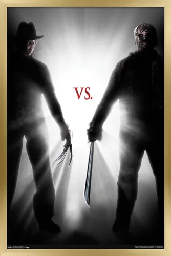 Vista 19 de Trends International Freddy vs. Jason - Póster de pared ligero, 14.725 x 22.375 pulgadas, versión enmarcada de madera de granero Versión enmarcada