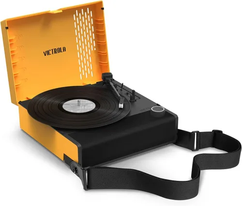 Vista 6 de Victrola Revolution GO – Reproductor de discos de vinilo portátil, tocadiscos Bluetooth con batería, vida útil de batería de 12 horas, reproductor
