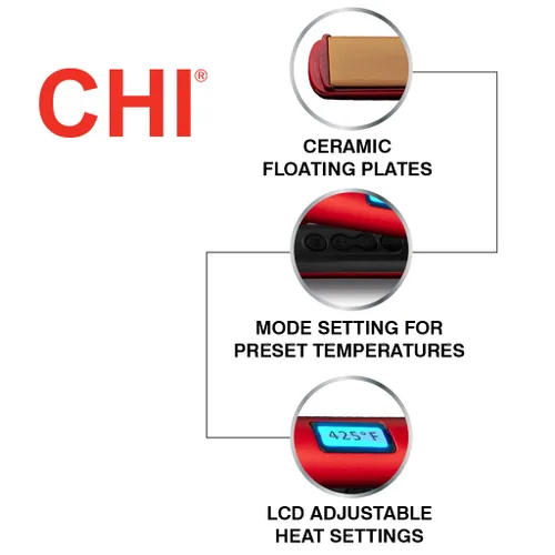Vista 6 de CHI Plancha de pelo de cerámica digital original de 1 pulgada, plancha de peluquería, ofrece resultados suaves y brillantes, calor uniforme