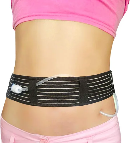 Vista 10 de Hola Health Cinturón PD transpirable, suministros de catéter de diálisis peritoneal, accesorios de soporte abdominal, bandas ajustables para el Beige
