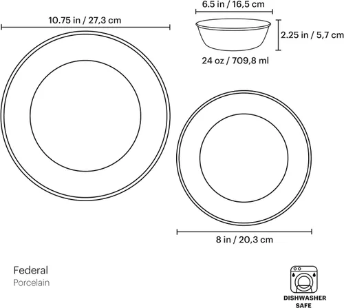 Vista 6 de Lenox 844292 Federal Platinum - Juego de 3 piezas