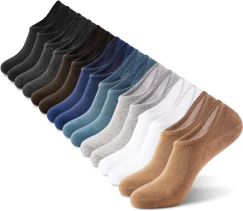 Vista 10 de IDEGG - Calcetines invisibles para hombre de corte bajo, calcetines cortos de tobillo para hombres, calcetines deportivos casuales con agarre A-8
