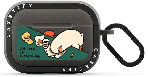 Vista 19 de CASETiFY Bounce Airpods Pro (1ª/2.ª generación) - Funda con anillo, negro Kingsnake - carbón mate