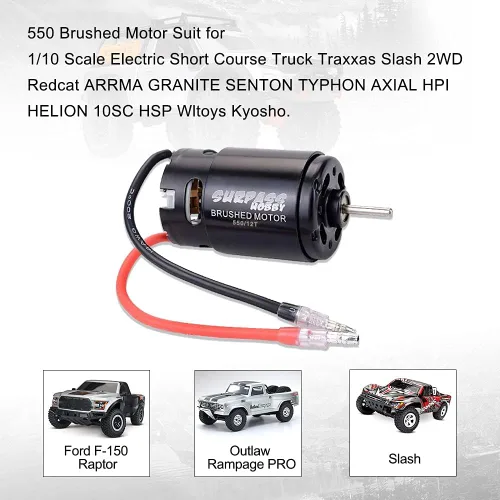 Vista 7 de Motor de coche RC 550 12T cepillado motor para RC 1/10 Camión de carrera corta para Traxxas Slash 2WD/4WD Redcat Arrma VKAR 10SC HPI HoBao HuanQi