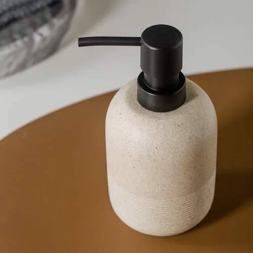Vista 5 de Dispensador de Jabón GalDal Beige, Dispensador de Loción de Manos para Encimera de Baño, Dispensador de Jabón para Cocina.
