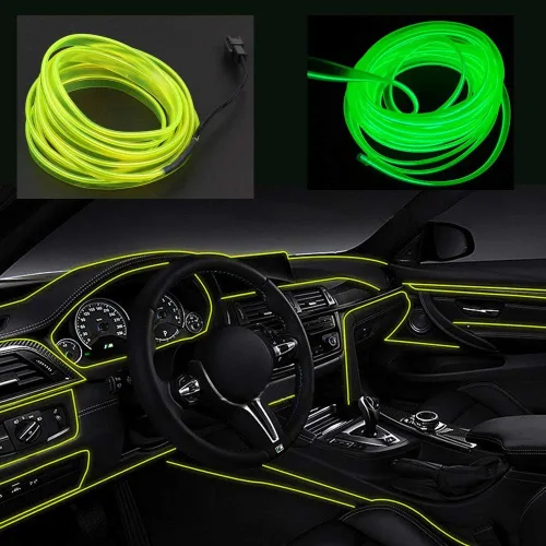 Vista 15 de ABALDI Luces Interiores de Coche Cable de Alambre EL Luces de Neón Ambiente Brillante Estroboscópico Electroluminiscente para Decoración