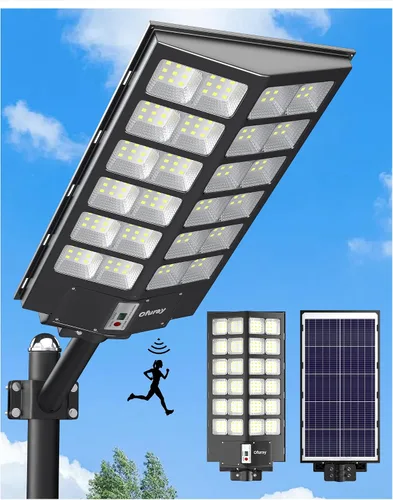 Vista 10 de Ofuray Of-800W Luces solares de calle para exteriores, 80000 lm, luces solares de seguridad de inundación, luces de estacionamiento, del atardecer