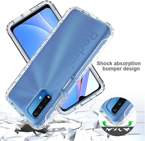 Vista 4 de Pzwoxukhov Funda para Xiaomi Poco M3 M2010J19CG M2010J19CI Caso, alta transparencia, color degradado, funda de absorción de impactos anticaída