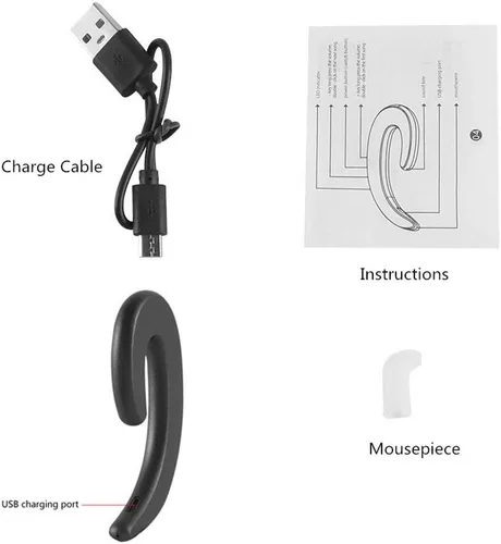 Vista 7 de 3C Light Auriculares inalámbricos Bluetooth con gancho para la oreja, sin dolor, con micrófono, ligeros sin conducción ósea para teléfono celular
