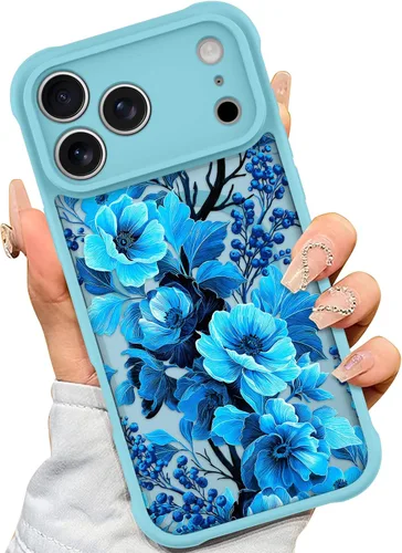 Vista 29 de AIGOMARA Magnetic Case for iPhone 16 Pro, Striped Floral - Black Black - Striped Floral